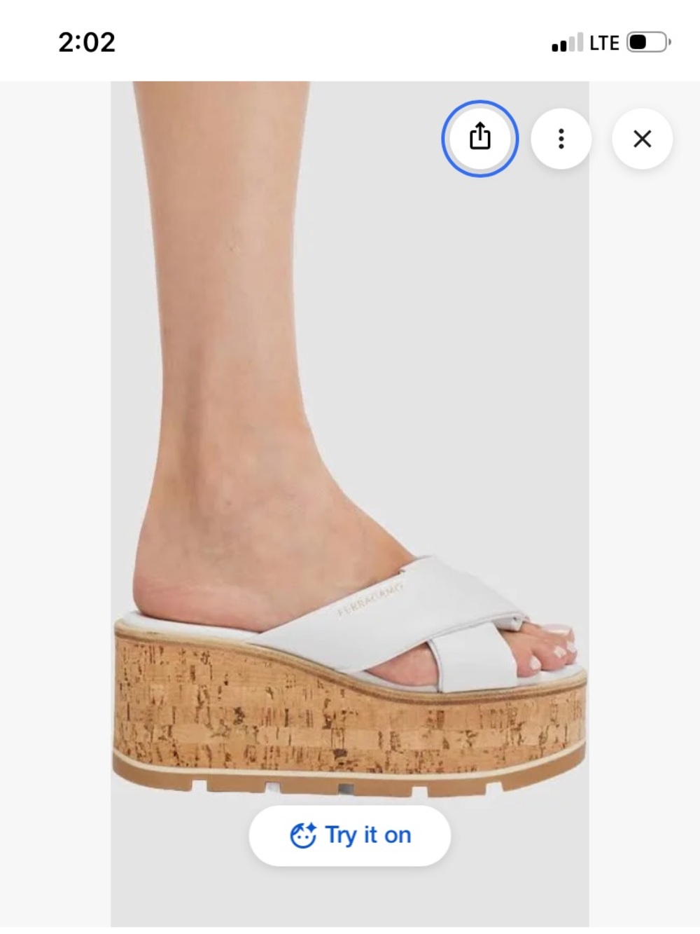 Salvatore Ferragamo White Leather Platform Wedge Sandals